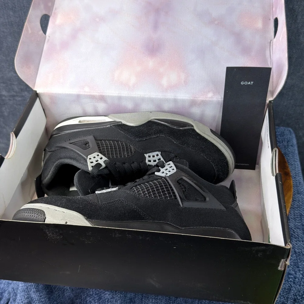 Nike Air Jordan 4 Retro SE Black Canvas DH7138-006 Mens Size 7.5 Wmns 9 Box